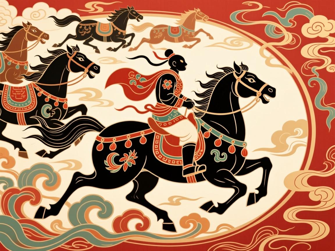 万马奔腾,一骑绝尘的生肖图腾 一骑绝尘的生肖图腾