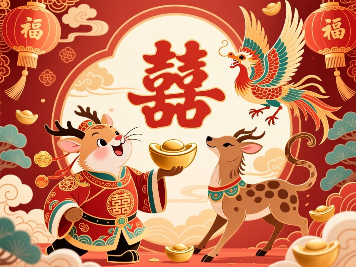 双喜临门吉祥兆,一鸣惊人报晓来 双喜临门吉祥兆