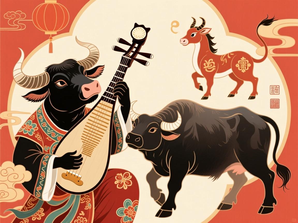 对牛弹琴与生肖牛,成语中的文化隐喻 对牛弹琴与生肖牛