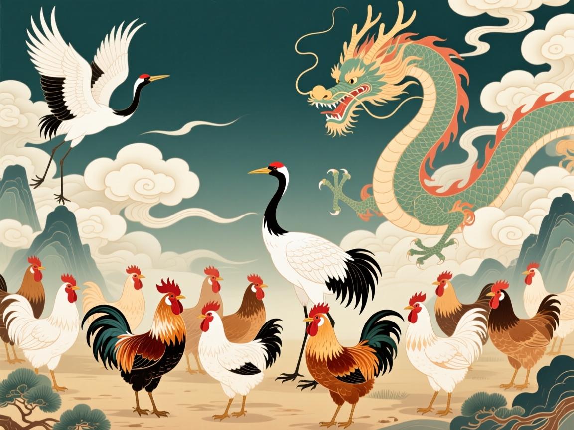 鸡群无鹤,龙隐云中,当生肖遇上鹤立鸡群 当生肖遇上鹤立鸡群