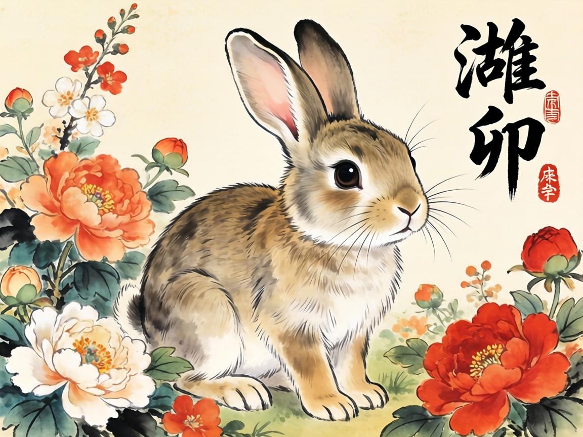 百花争艳是卯兔